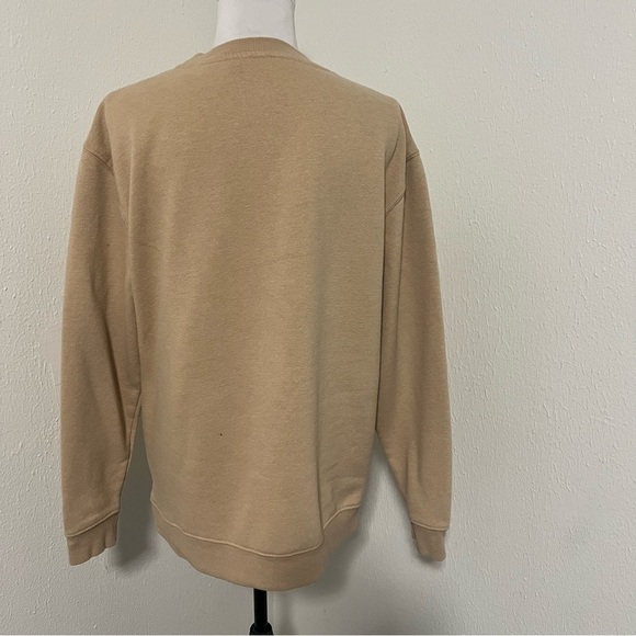 Nobody's Child Medium Camel “Be Kind" Circle Logo Crew Sweatshirt Organic Cotton - Picture 6 of 9